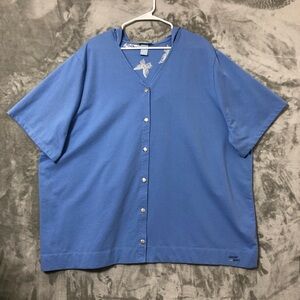 Liz & Me Sport Women Hoodie Size 3X Plus Size Blue Snap Buttons
